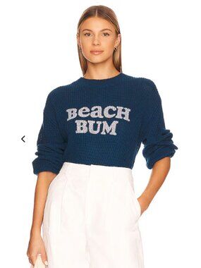 Wildfox Revolve 'Beach Bum' Knit Crewneck 100% Cotton Size S beach boho vacation